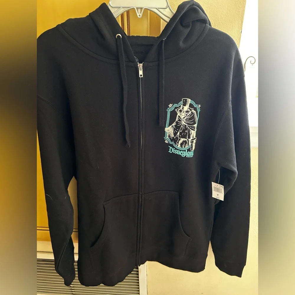 Black Disneyland Haunted Mansion Glow in the Dark Zip-Up Hoodie - Picture 3 of 5